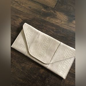 Faux Snake Skin Clutch